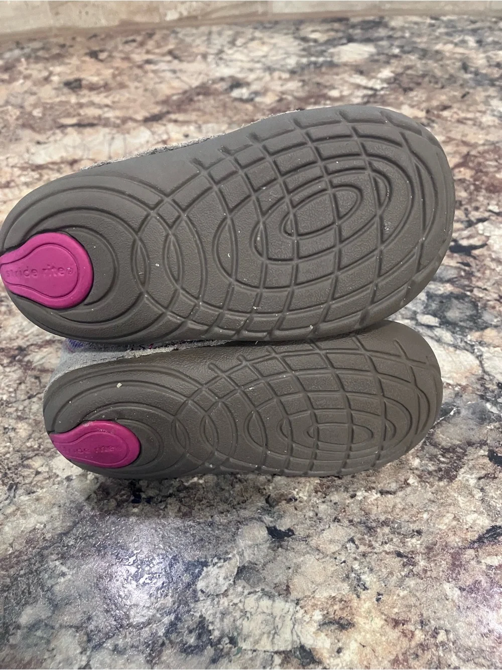 Stride Rite Gray Suede Baby Ankle Boots with Multicolored Knit Cuff